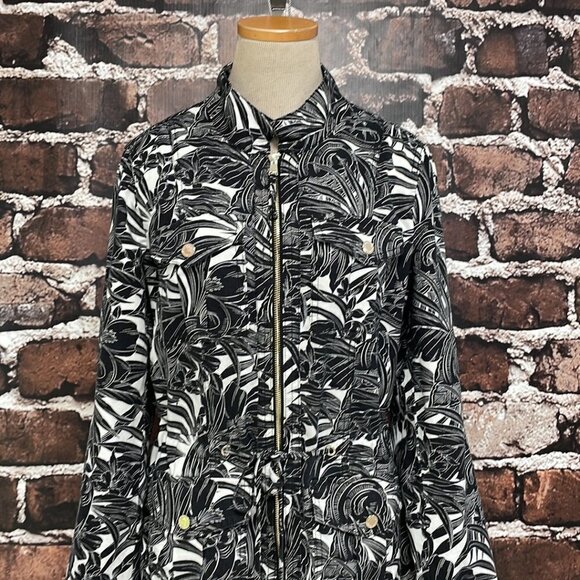 White House Black Market WHBM Jacket Coat Tropical Floral Size Medium M - Picture 6 of 17